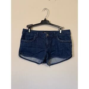 Forever 21 Y2K Low Rise Jean Shorts Dark Denim Size 28